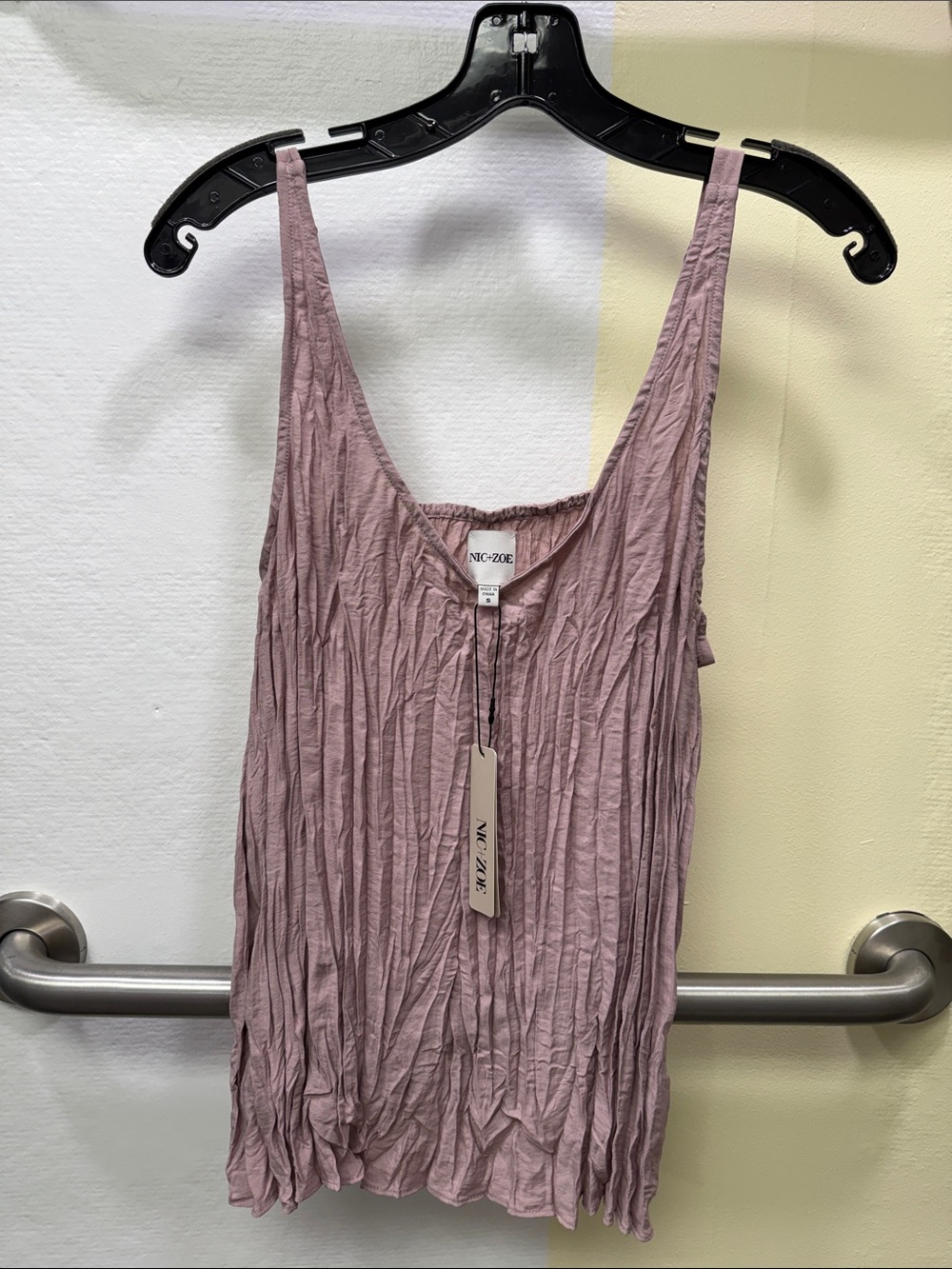 NIC+ZOE Crinkle Scoop Tank in Dusty Mauve